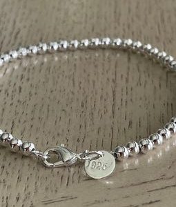 Silver 925 Silver Bead Ball 4mm Bracelet Non-Tarnish