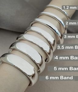 Sterling Silver Comfort Fit Band | Wedding Band For Men Women | Dome Band | 1.2 mm-7 mm Sizes