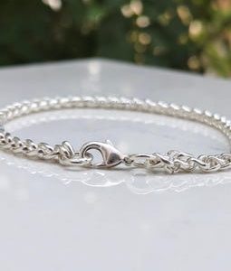 Sterling Silver Chain Bracelet | Handmade Braided 925 Sterling Silver Bracelet | Chain Bracelet | Chainmail Bracelet |  Woven Chain Jewelry
