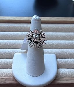 Silver sacred heart ring, silver ring, 925 silver ring, women's ring, silver jewelry, 925 silver, silver jewelry, 925 silver ring